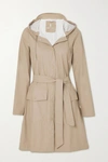 RAINS BELTED HOODED SHELL COAT
