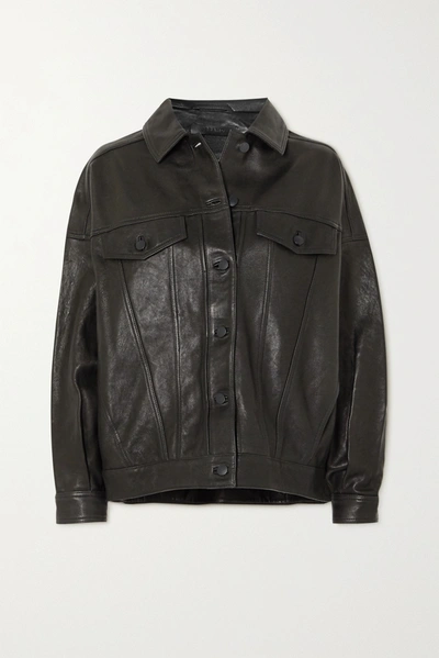 J Brand Women's Drew Oversized Leather Jacket In Black
