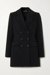 Dolce & Gabbana Wool Blend Double-breasted Jacket In Black