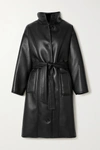 STAND STUDIO KRISTINA FAUX SHEARLING-LINED FAUX LEATHER COAT