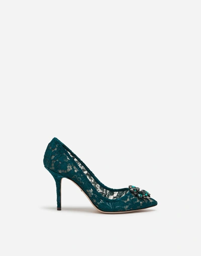 Dolce & Gabbana Taormina Lace Pumps With Crystals