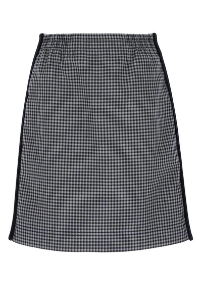 Fendi Vichy Pattern Wool Skirt In Multi