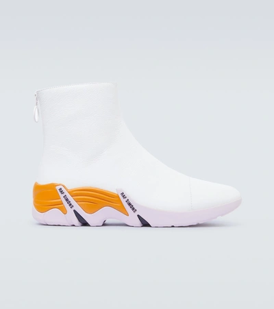 Raf Simons Cylon Leather Chelsea Boots In White