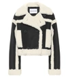 Stand Studio Shearling Trim Cropped Jacket In Multicoloured