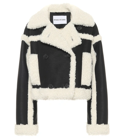 Stand Studio Double Breasted Faux Shearling Kristy Jacket In Multi