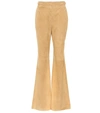 Gabriela Hearst Vesta High-rise Suede Flared Pants In Beige