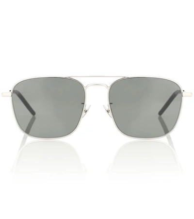 Saint Laurent Sl 309 Aviator Sunglasses In Grey