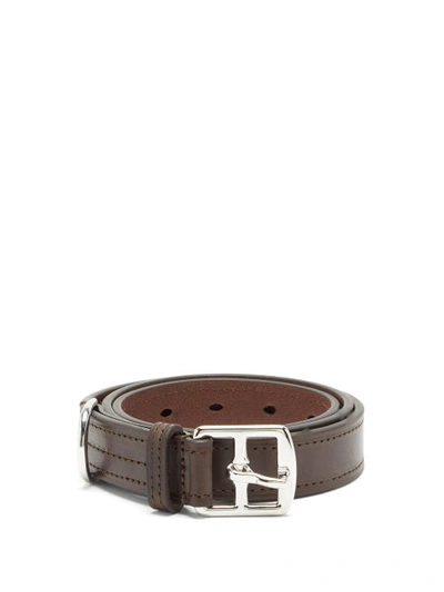 Anderson's Topstitched Leather Belt In Brown
