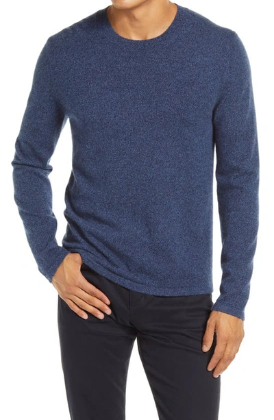 Vince Men's Crewneck Marled Cashmere Sweater In Blue