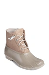 Sperry Saltwater Rain Boot In Dove Starlight Leather