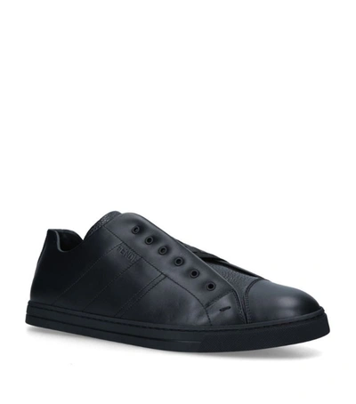 Fendi Mens Black Cross-over Leather Mid-top Trainers 9