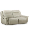 Furniture Lenardo 2-pc. Leather Sofa With 2 Power Recliners, Created For Macy's In Ivory