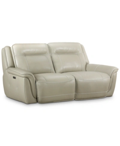 Furniture Lenardo 2-pc. Leather Sofa With 2 Power Recliners, Created For Macy's In Ivory