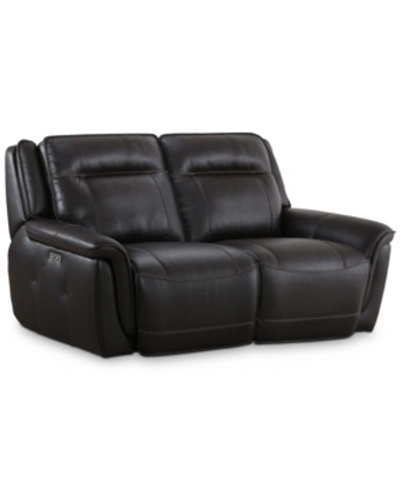 Furniture Lenardo 2-pc. Leather Sofa With 2 Power Recliners, Created For Macy's In Espresso