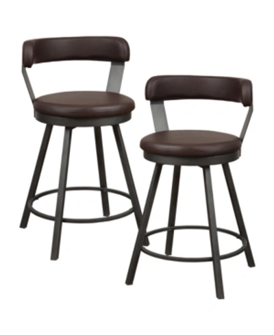 Furniture Cabezon Counter Height Swivel Stool (set Of 2) In Brown