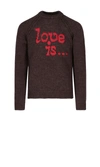 Dsquared2 Brown Love Is... Man Knit Sweater In Brown
