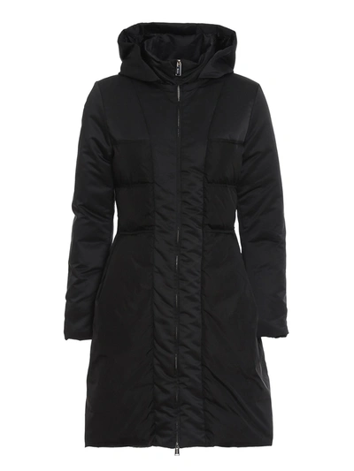 Add Hooded Slim-fit Coat In Black