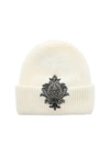 DONDUP JEWEL DETAIL BEANIE IN WHITE