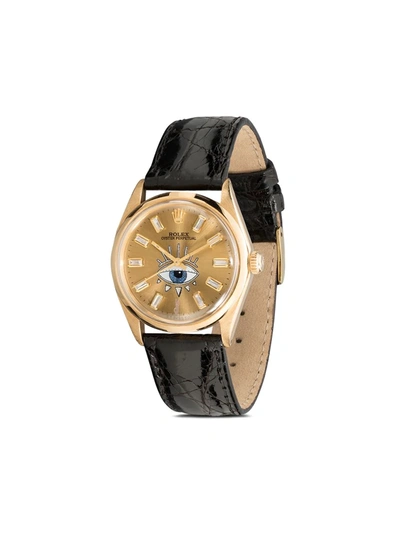 Jacquie Aiche Customised Rolex Oyster Perpetual 42mm In Gold