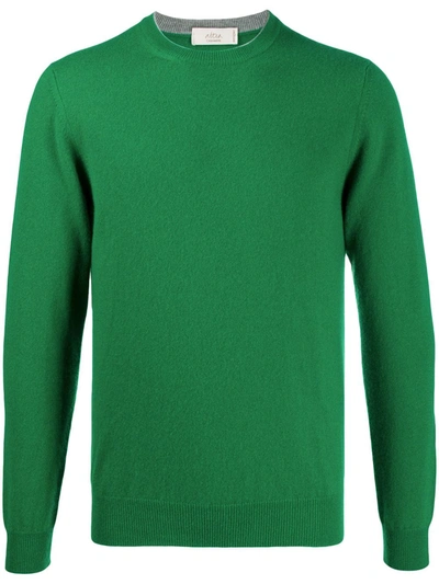 Altea Vrigin Wool Jumper With Patches In Green