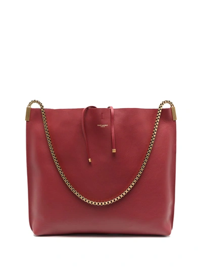 Saint Laurent Medium Suzanne Tote Bag In Red