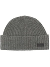 Z ZEGNA RIBBED KNIT CASHMERE BEANIE