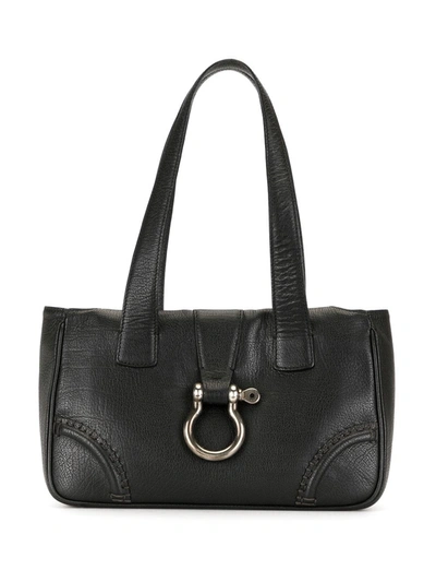 Pre-owned Burberry Buckle Detail Tote Bag In Black