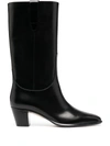 Francesco Russo Block Heel Boots In Black