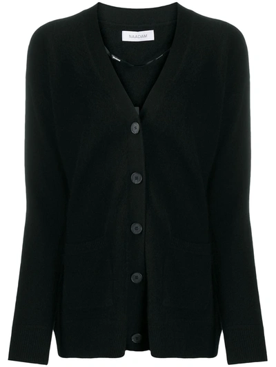 Naadam Drop Shoulder Cashmere Cardigan In Black