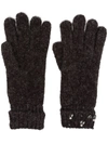 TWINSET EMBELLISHED KNIT GLOVES