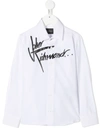 JOHN RICHMOND JUNIOR SIGNATURE LOGO PRINT LONG-SLEEVED SHIRT