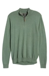 Nordstrom Men's Shop Half Zip Cotton & Cashmere Pullover In Green Duck