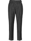 Brunello Cucinelli Straight Leg Belted Trousers In Grey