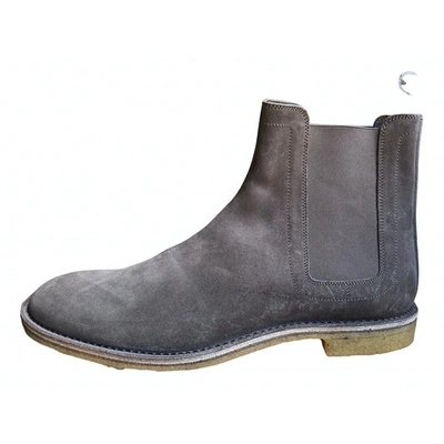 Pre-owned Bottega Veneta Grey Suede Boots