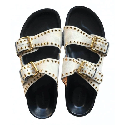 Pre-owned Isabel Marant Lenny White Suede Sandals