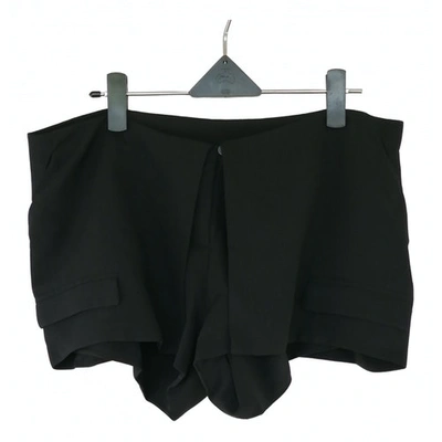 Pre-owned Dion Lee Silk Mini Short In Black