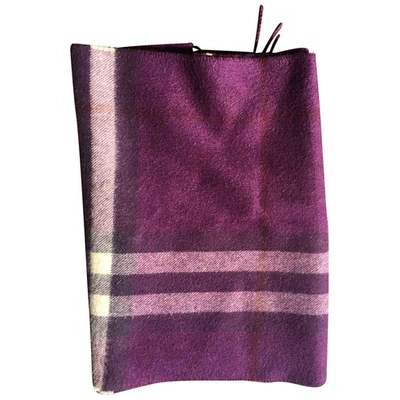 Pre-owned Burberry Purple Cashmere Scarves