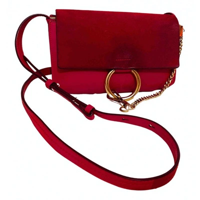 Pre-owned Chloé Faye Red Leather Handbag