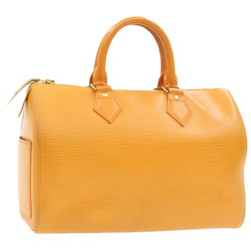 Pre-Owned Louis Vuitton Speedy Doctor 25 Orange Leather Handbag | ModeSens