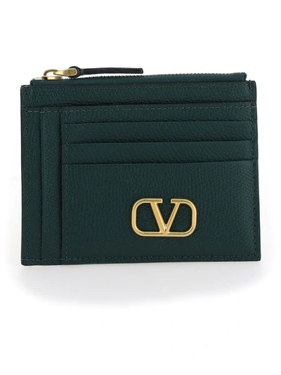 Valentino Garavani Card Holder In English Green