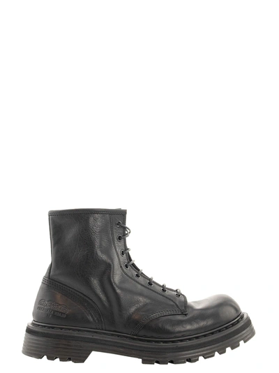 Premiata 31543 Volanato Laced Ankle Boot In Black