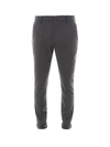 Dondup Virgin-wool Tapered Trousers In Grey