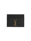 SAINT LAURENT WOMEN'S MONOGRAM MATELASSÉ LEATHER CARD CASE,0400093691796