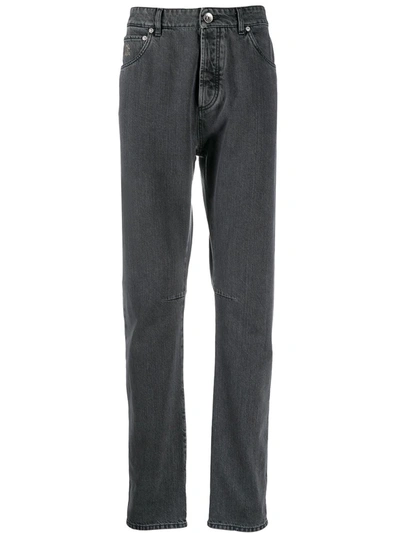 Brunello Cucinelli Men's Traditional Straight-leg Jeans In C1483 Dark Grey