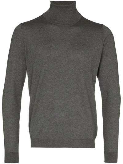 Laneus High Neck Knitted Jumper In Grey