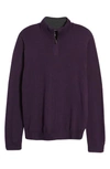 Nordstrom Men's Shop Washable Merino Quarter Zip Sweater In Purple Velvet Heather