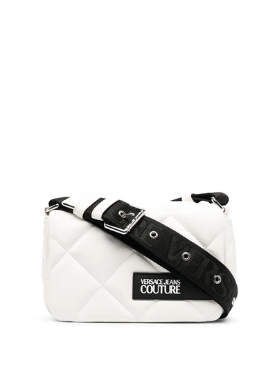 Versace Jeans Couture Quilted Logo Shoulder Bag In White