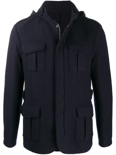 Eleventy Multi-pocket Wool Jacket In Blue