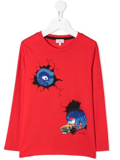 Paul Smith Junior Kids' King Kong Print Cotton Jersey T-shirt In Red