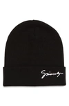 Givenchy Signature Embroidered Wool Beanie In Black/ White